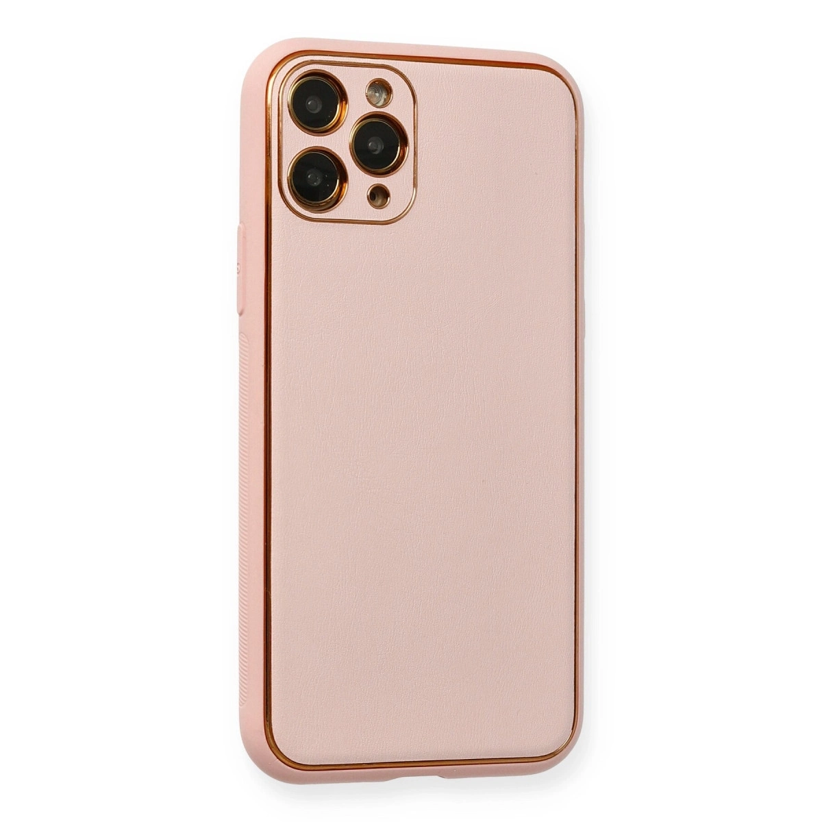 BUĞZ İphone 11 Pro Max Kılıf Coco Deri Silikon Kapak - Pembe