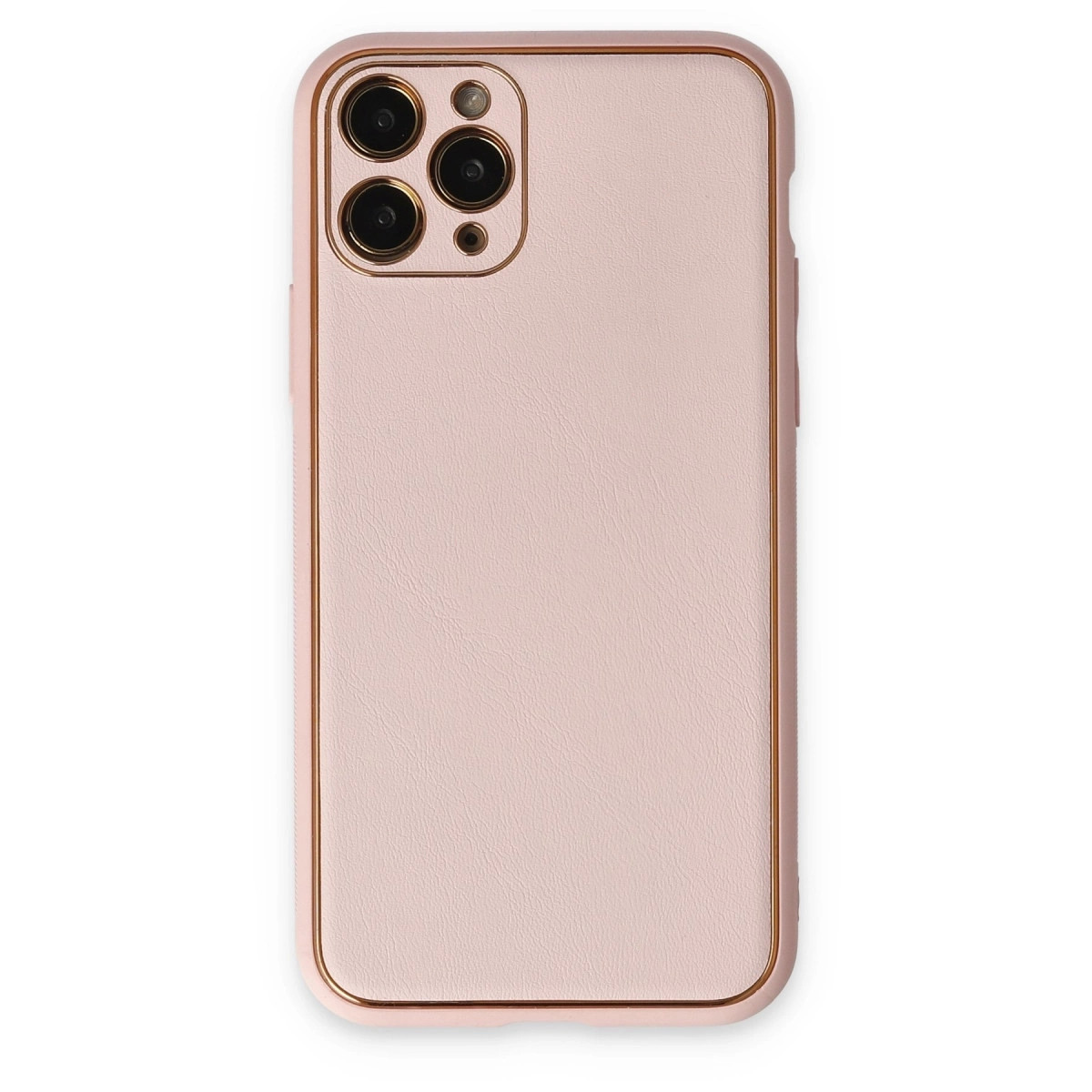 BUĞZ İphone 11 Pro Max Kılıf Coco Deri Silikon Kapak - Pudra
