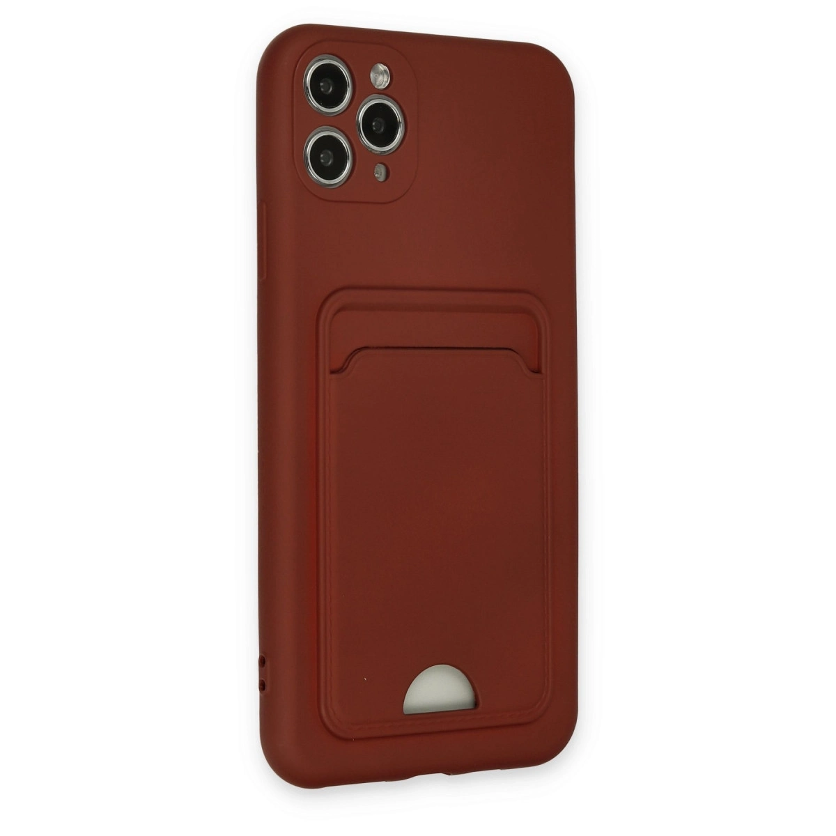 BUĞZ İphone 11 Pro Max Kılıf Kelvin Kartvizitli Silikon - Bordo