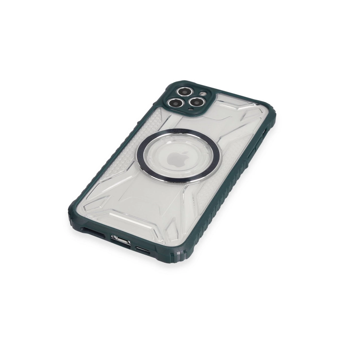BUĞZ İphone 11 Pro Max Kılıf Prag Magneticsafe Kapak - Koyu Yeşil