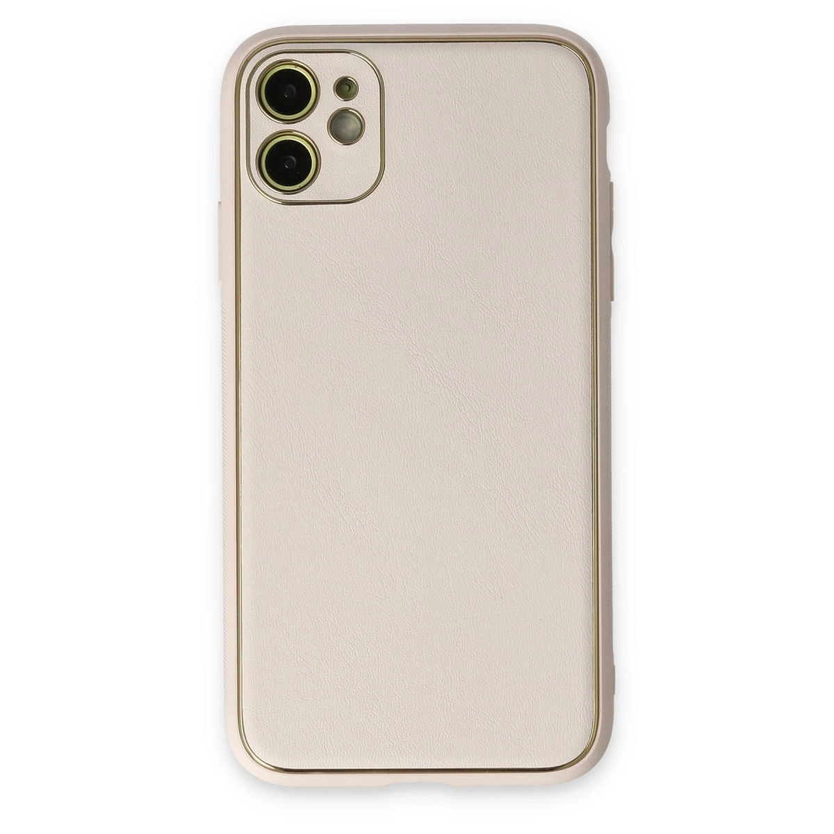 BUĞZ İphone 12 Kılıf Coco Deri Silikon Kapak - Beyaz