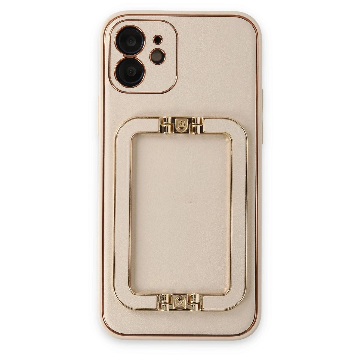 BUĞZ İphone 12 Kılıf Coco Elit Kapak - Gold