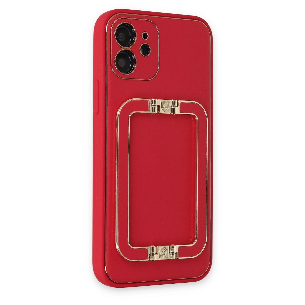 BUĞZ İphone 12 Kılıf Coco Elit Kapak - Kırmızı BUĞZ İphone 12 Kılıf Coco Elit Kapak - Kırmızı