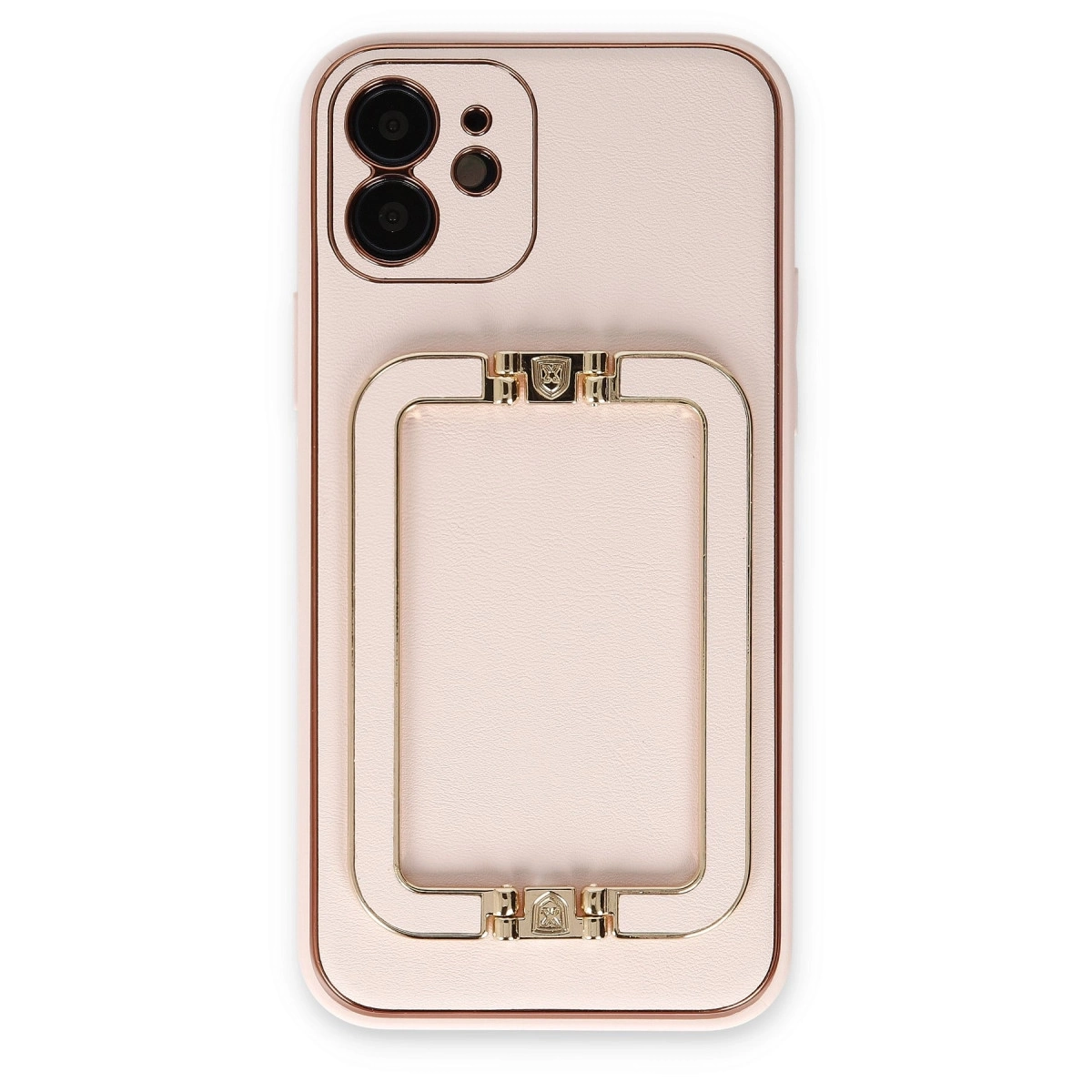 BUĞZ İphone 12 Kılıf Coco Elit Kapak - Pudra