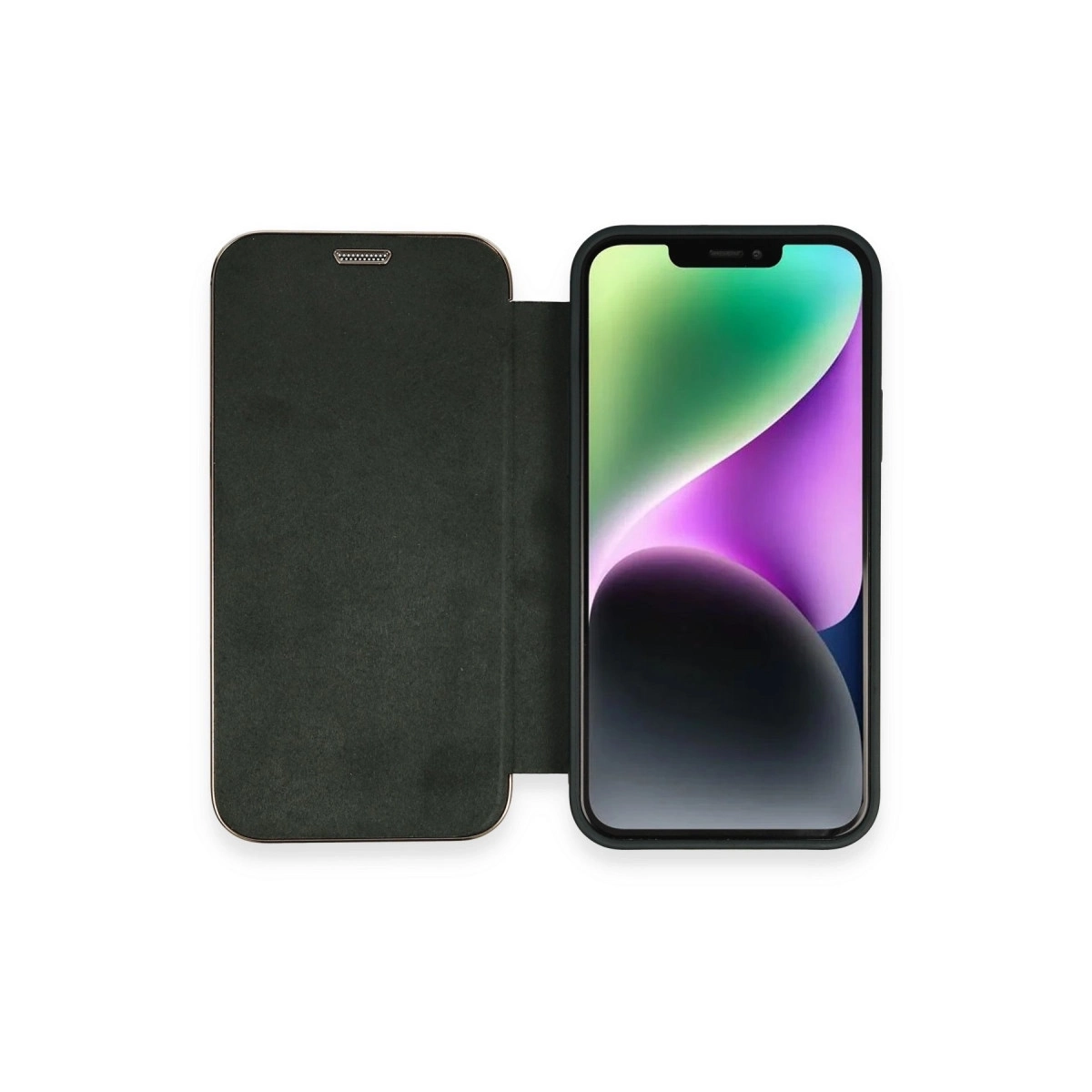 BUĞZ İphone 12 Kılıf Dolpin Kapaklı - Koyu Yeşil