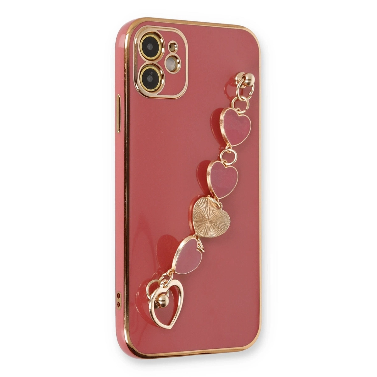 BUĞZ İphone 12 Kılıf Esila Silikon - Kırmızı