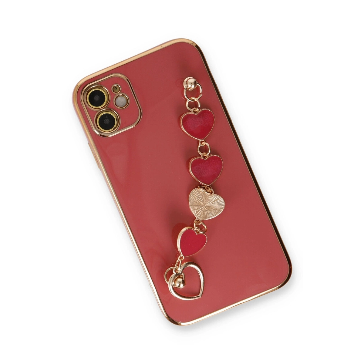 BUĞZ İphone 12 Kılıf Esila Silikon - Kırmızı