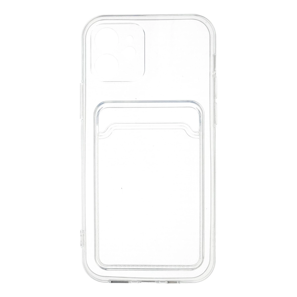 BUĞZ İphone 12 Kılıf Kart Şeffaf Silikon - Şeffaf
