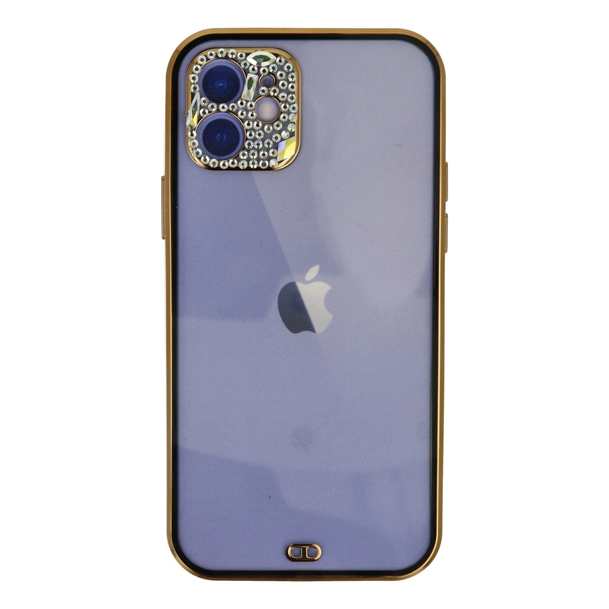BUĞZ İphone 12 Kılıf Liva Taşlı Silikon - Siyah