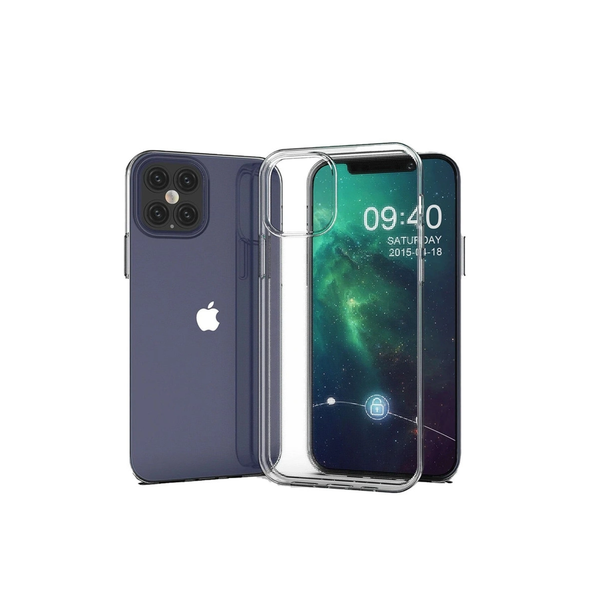 BUĞZ İphone 12 Kılıf Lüx Şeffaf Silikon