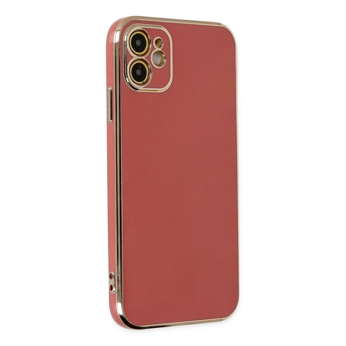 BUĞZ İphone 12 Kılıf Volet Silikon - Kırmızı