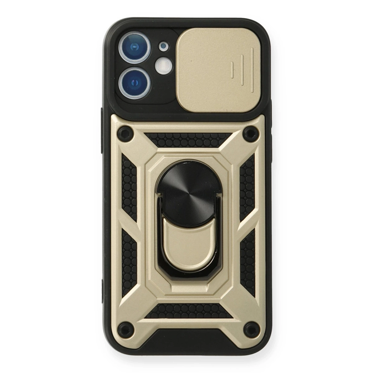 BUĞZ İphone 12 Mini Kılıf Pars Lens Yüzüklü Silikon - Gold