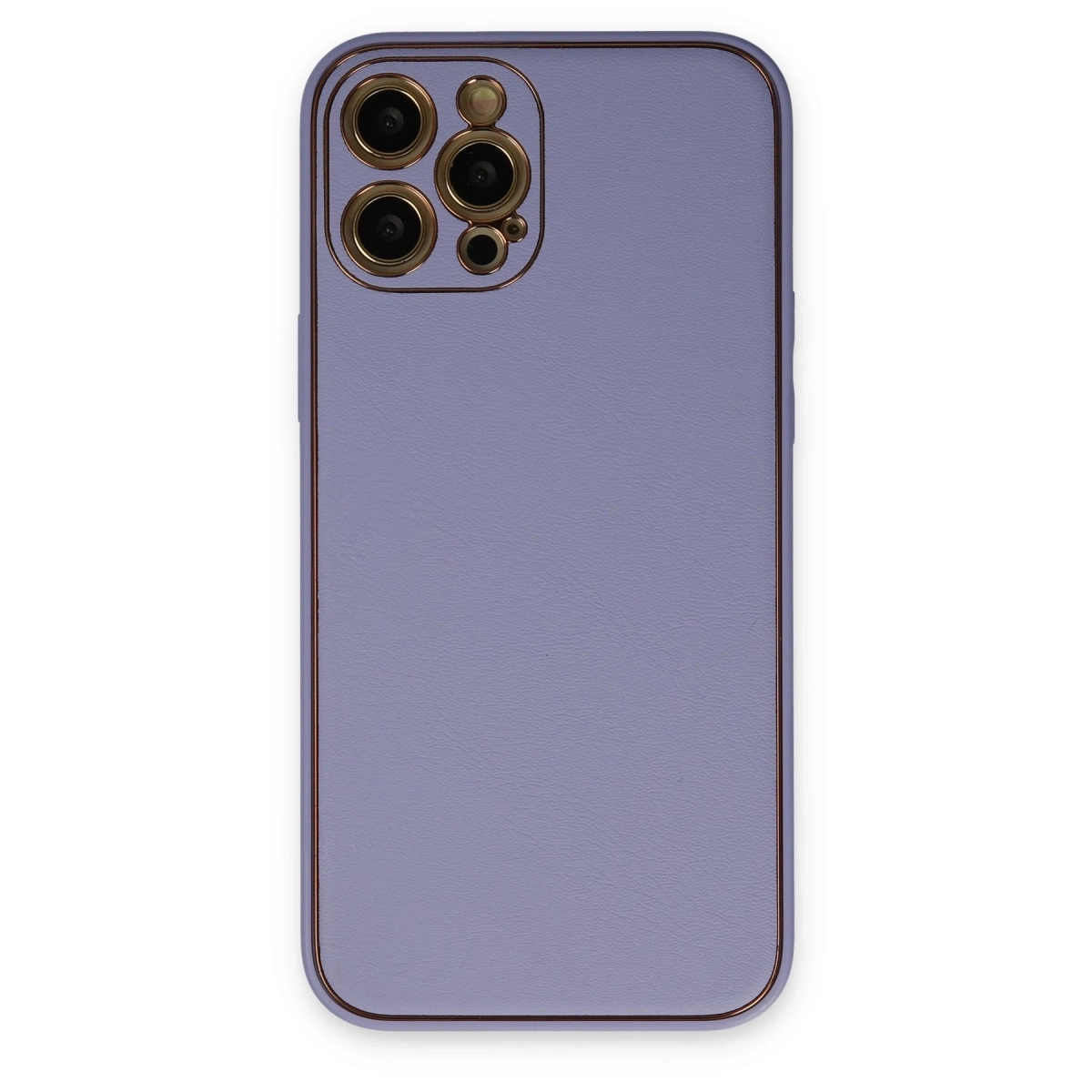BUĞZ İphone 12 Pro Kılıf Coco Deri Silikon Kapak - Açık Lila