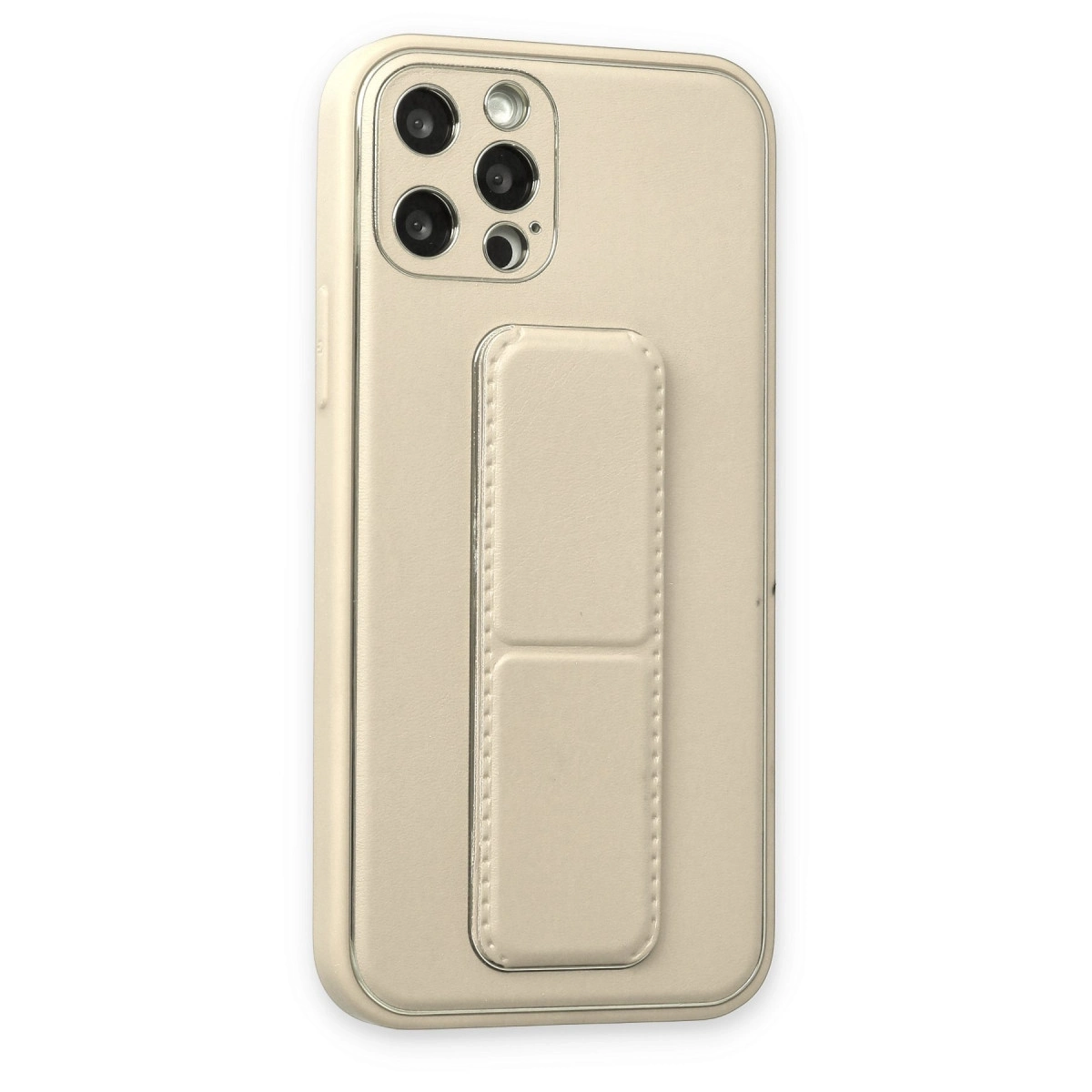 BUĞZ İphone 12 Pro Kılıf Coco Deri Standlı Kapak - Beyaz BUĞZ İphone 12 Pro Kılıf Coco Deri Standlı Kapak - Beyaz