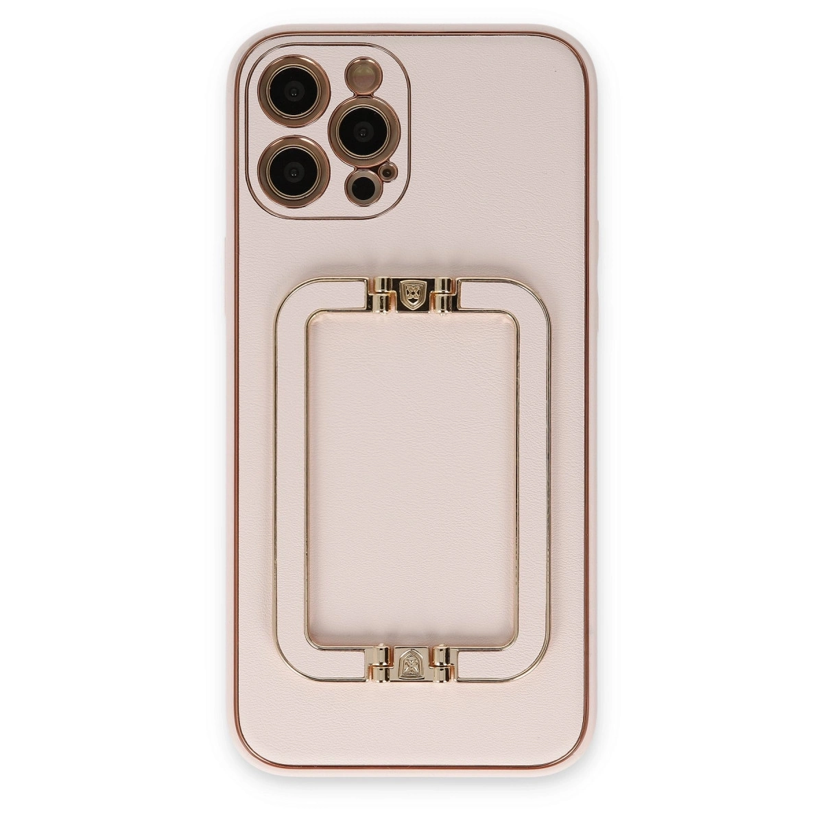 BUĞZ İphone 12 Pro Kılıf Coco Elit Kapak - Pudra