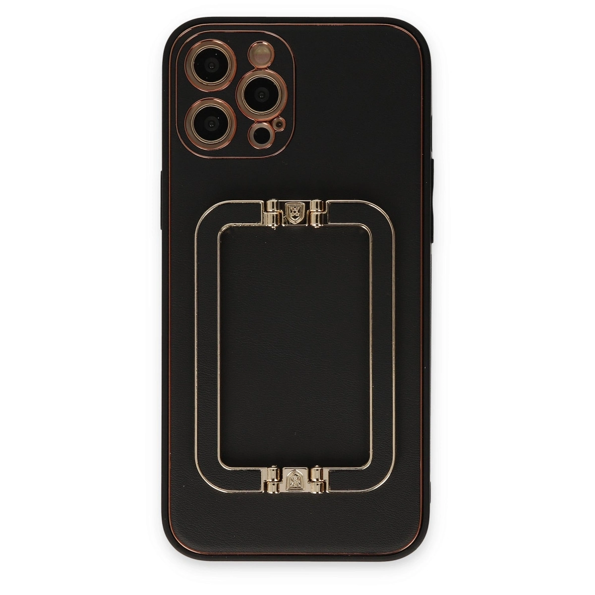 BUĞZ İphone 12 Pro Kılıf Coco Elit Kapak - Siyah