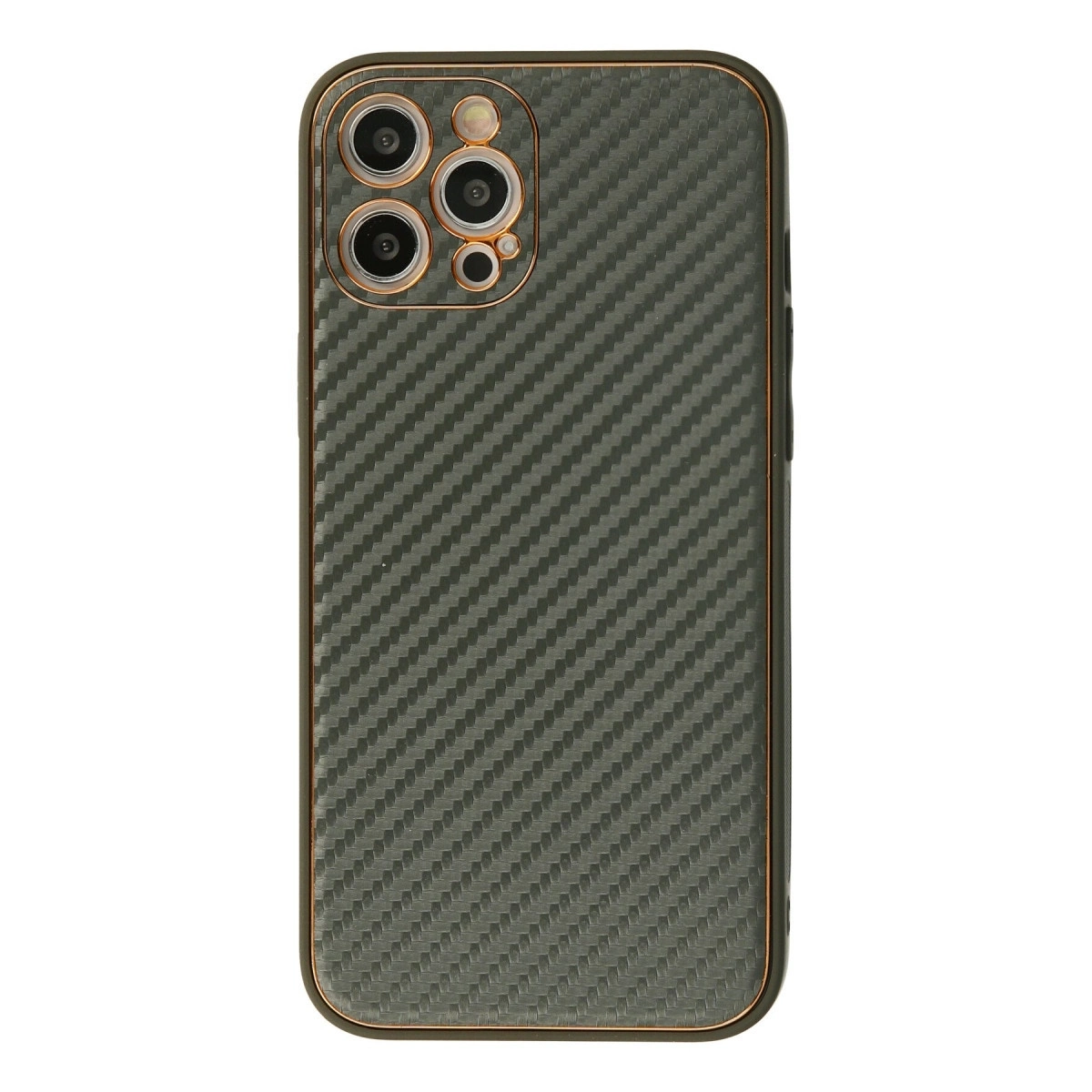 BUĞZ İphone 12 Pro Kılıf Coco Karbon Silikon - Füme