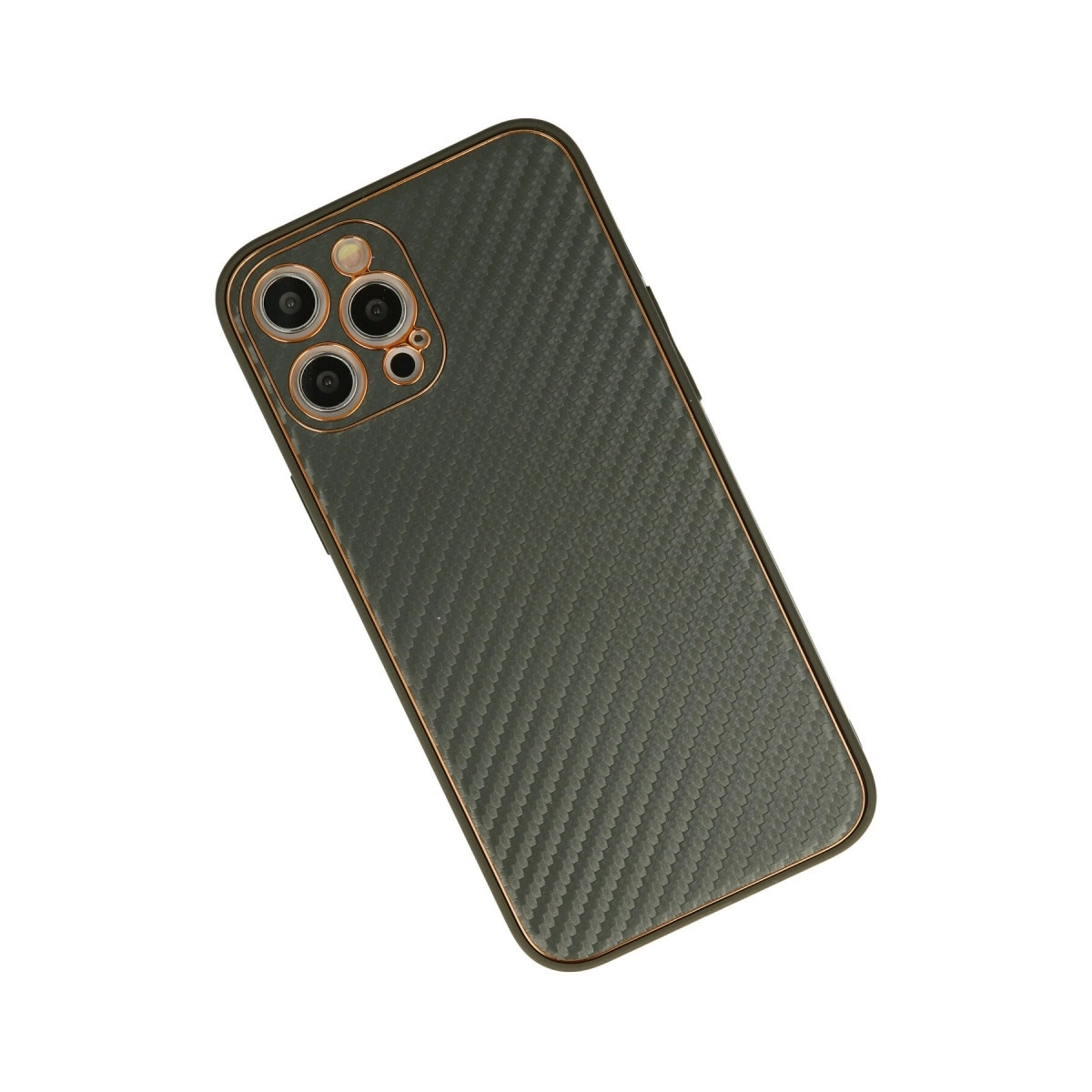 BUĞZ İphone 12 Pro Kılıf Coco Karbon Silikon - Füme