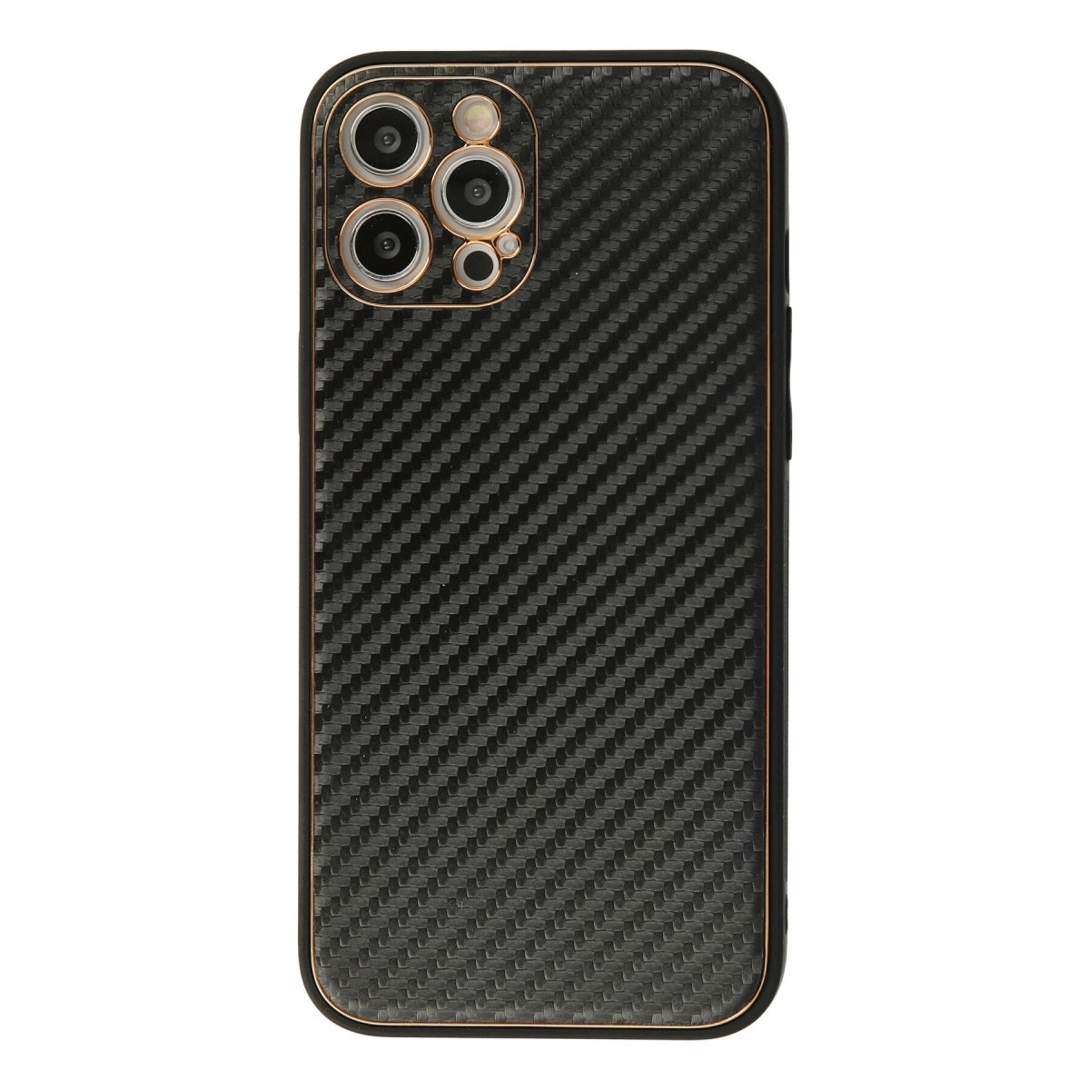 BUĞZ İphone 12 Pro Kılıf Coco Karbon Silikon - Siyah