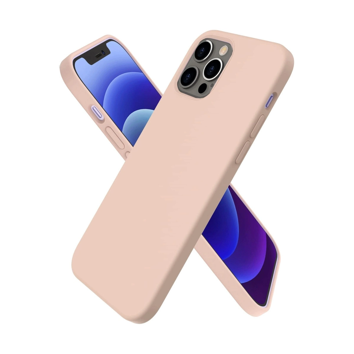 BUĞZ İphone 12 Pro Kılıf First Silikon - Pudra