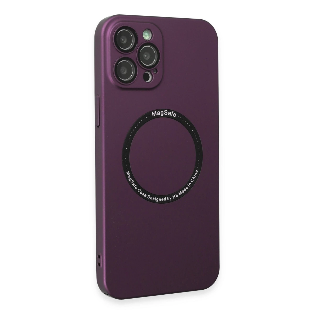 BUĞZ İphone 12 Pro Kılıf Jack Magneticsafe Lens Silikon - Mürdüm