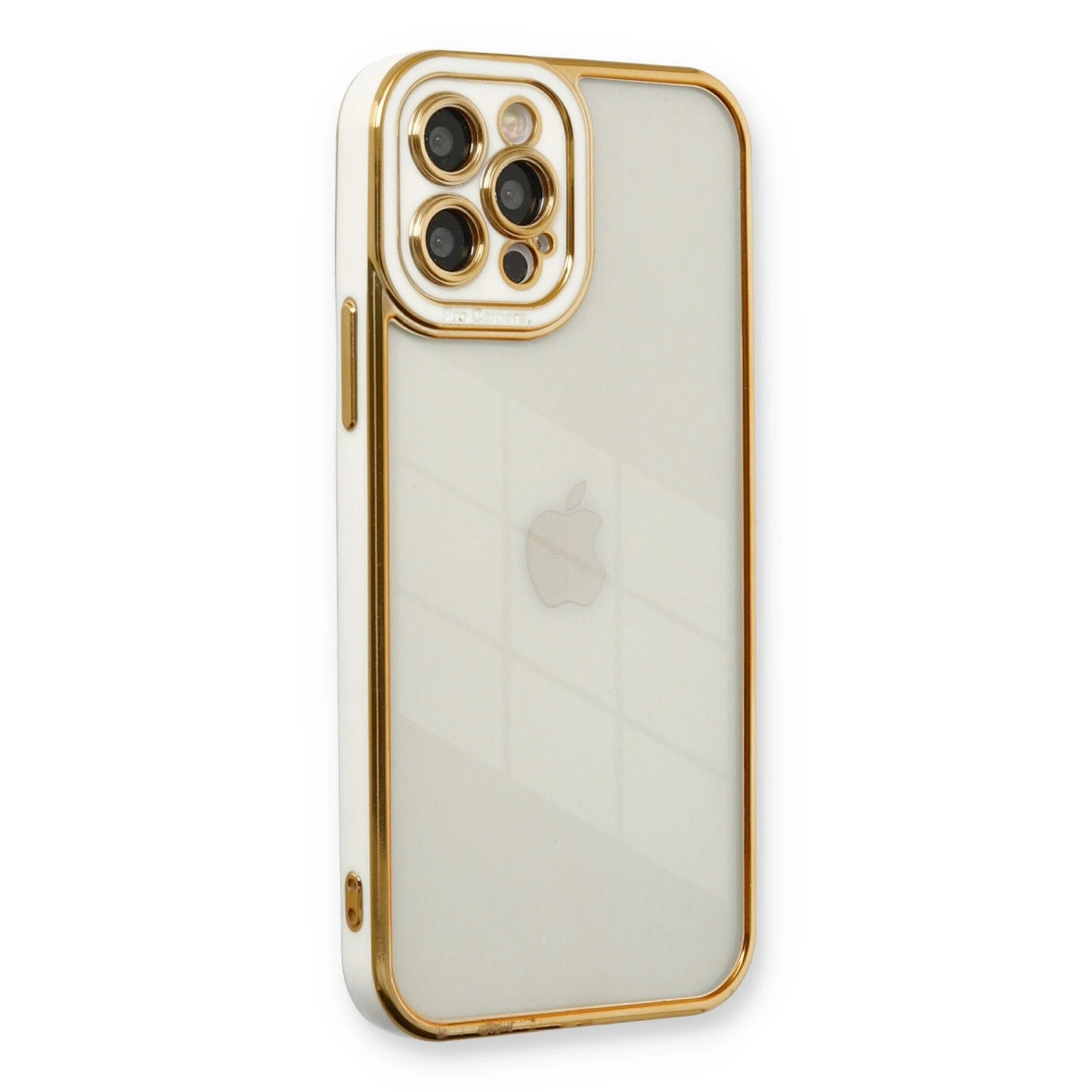 BUĞZ İphone 12 Pro Kılıf Liva Lens Silikon - Beyaz