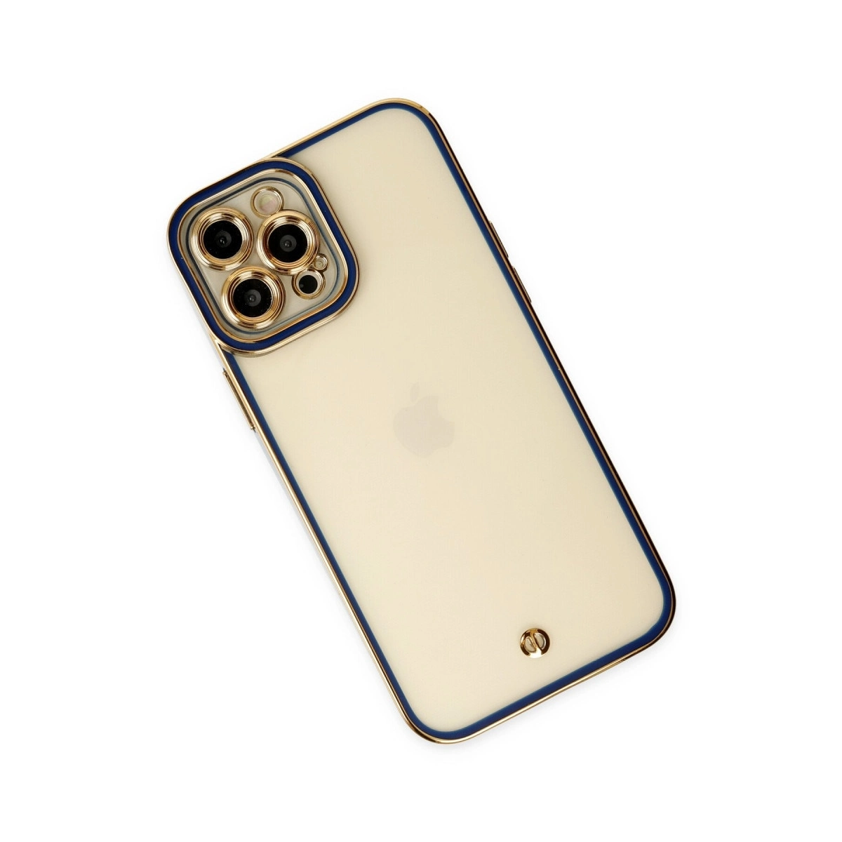 BUĞZ İphone 12 Pro Kılıf Liva Lens Silikon - Mavi