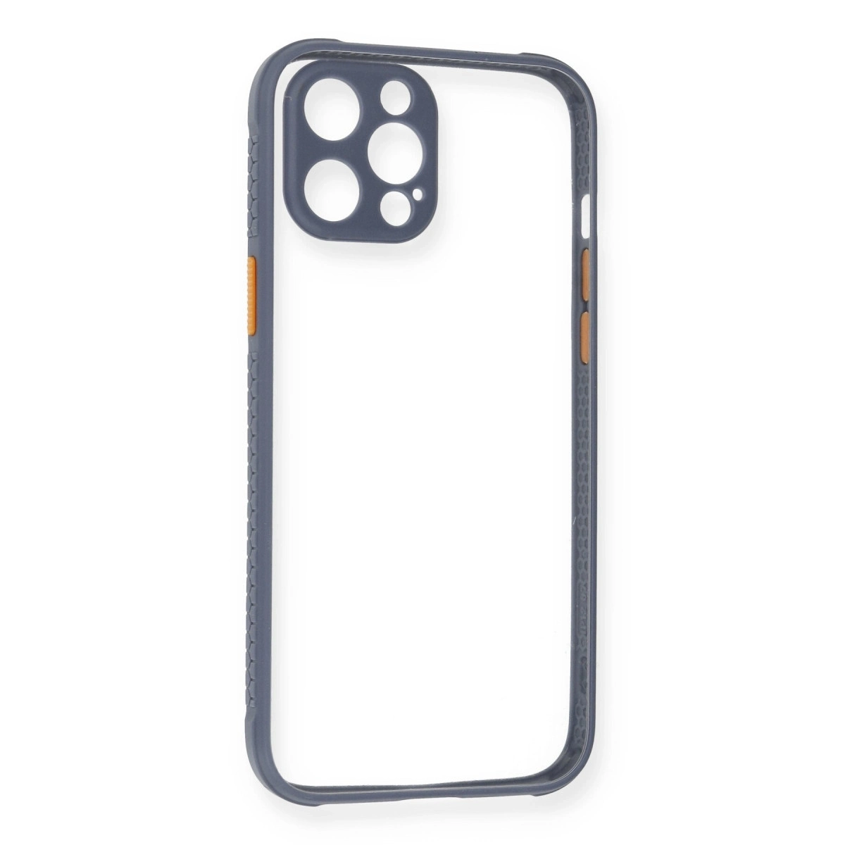 BUĞZ İphone 12 Pro Kılıf Miami Şeffaf Silikon - Gri