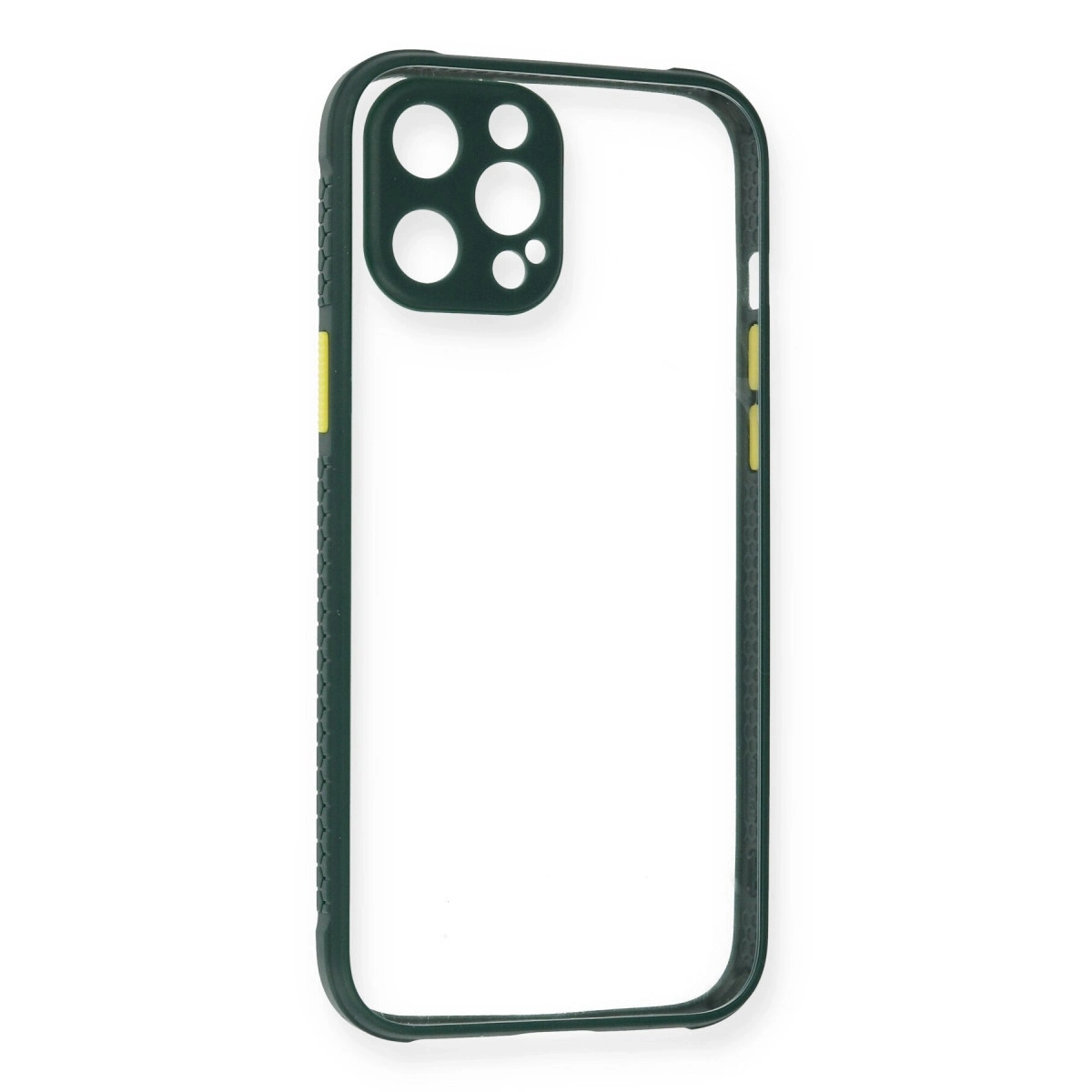 BUĞZ İphone 12 Pro Kılıf Miami Şeffaf Silikon - Koyu Yeşil