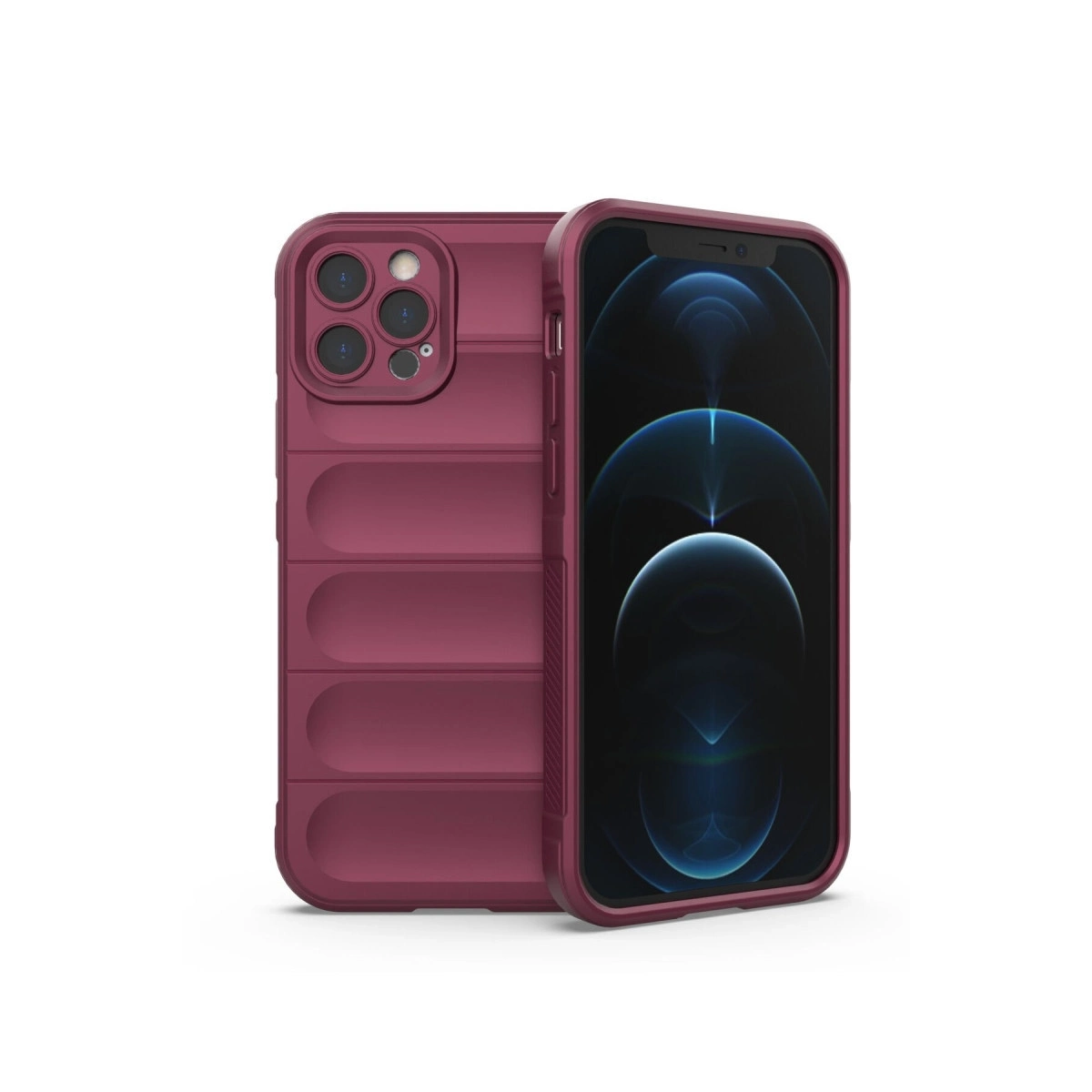 BUĞZ İphone 12 Pro Kılıf Optimum Silikon - Bordo