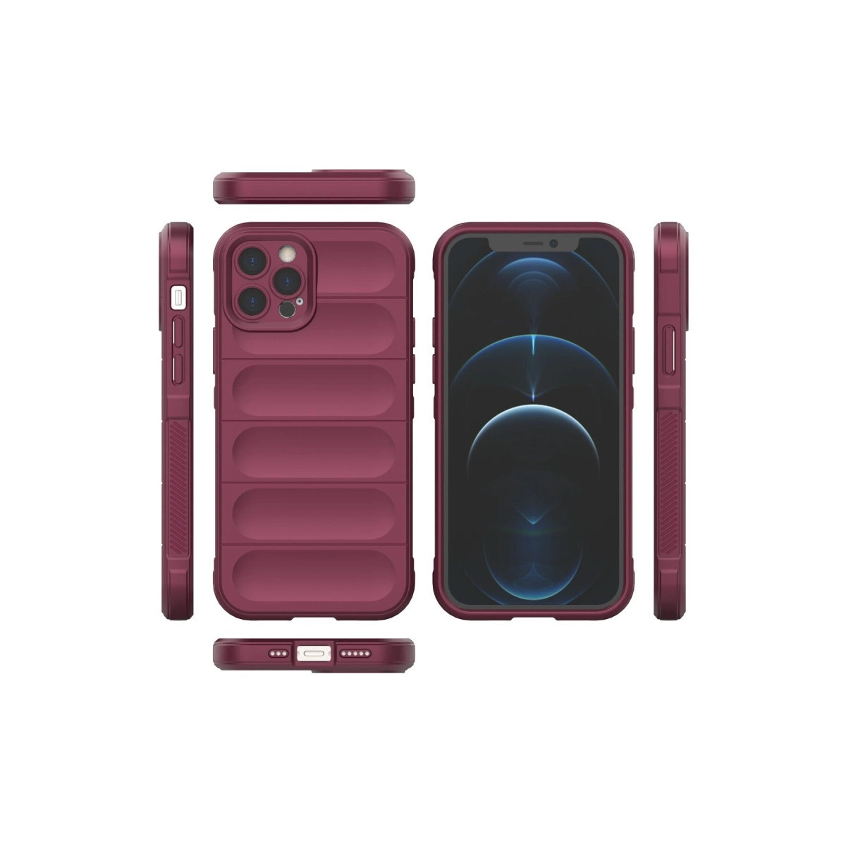 BUĞZ İphone 12 Pro Kılıf Optimum Silikon - Bordo