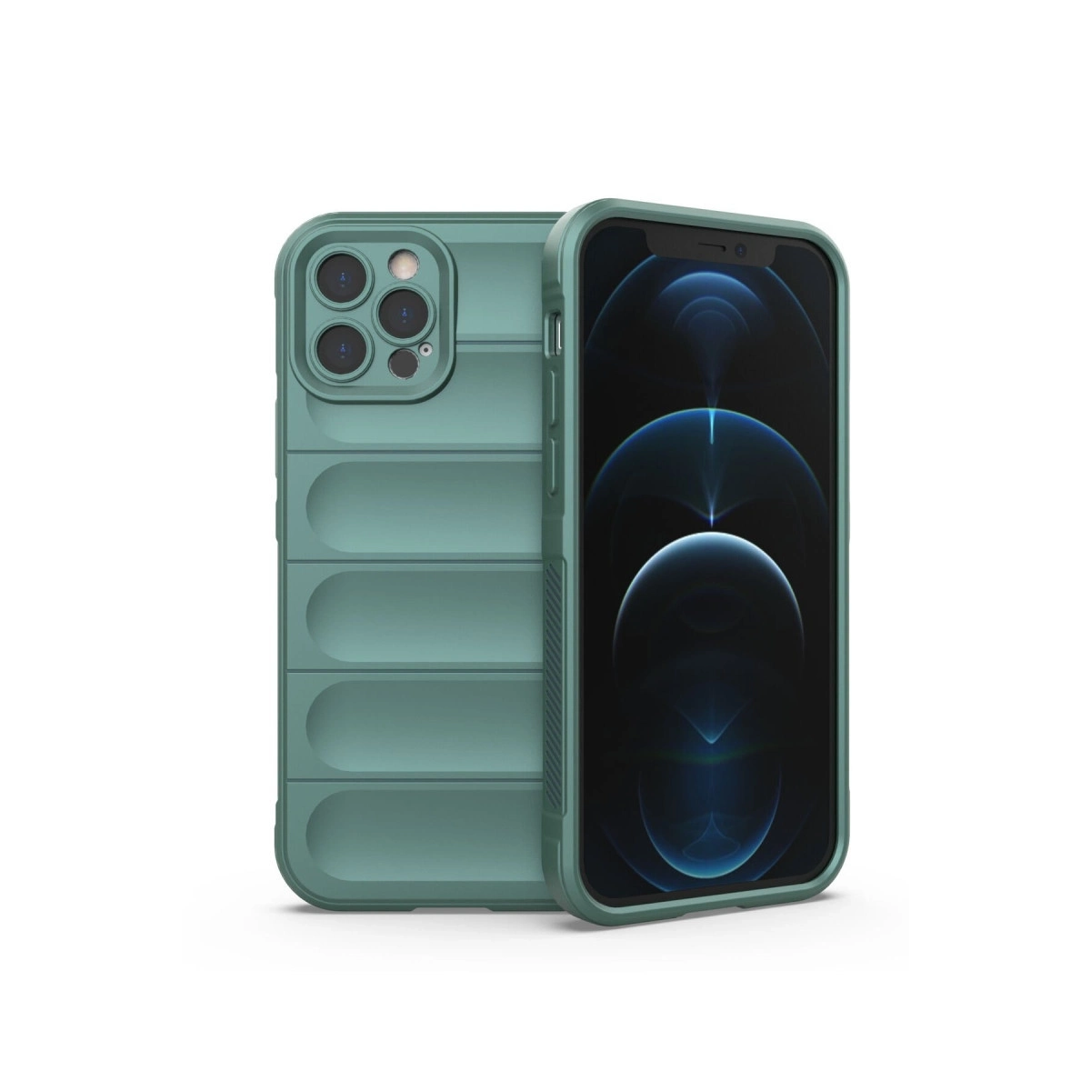 BUĞZ İphone 12 Pro Kılıf Optimum Silikon - Koyu Yeşil