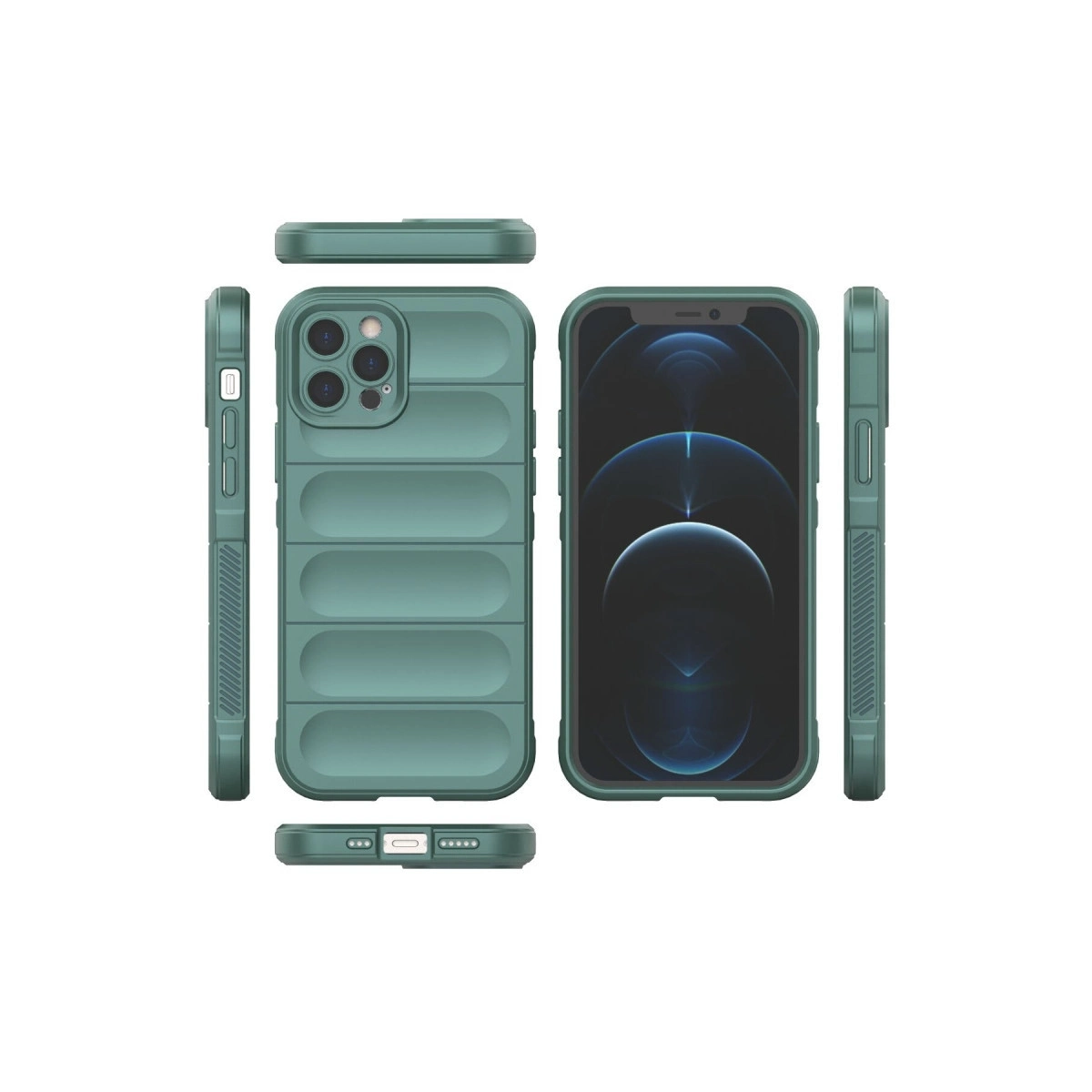 BUĞZ İphone 12 Pro Kılıf Optimum Silikon - Koyu Yeşil