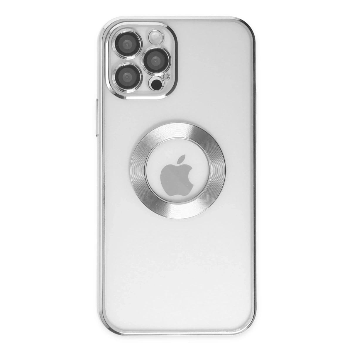 BUĞZ İphone 12 Pro Kılıf Slot Silikon - Gümüş