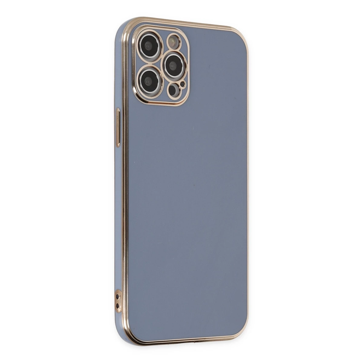 BUĞZ İphone 12 Pro Kılıf Volet Silikon - Mavi