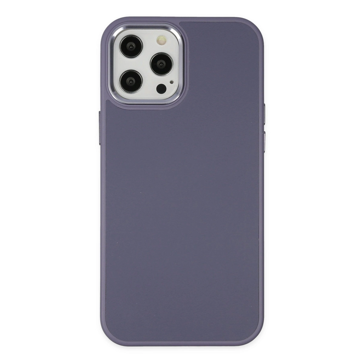 BUĞZ İphone 12 Pro Max Kılıf Asya Deri Silikon - Mor