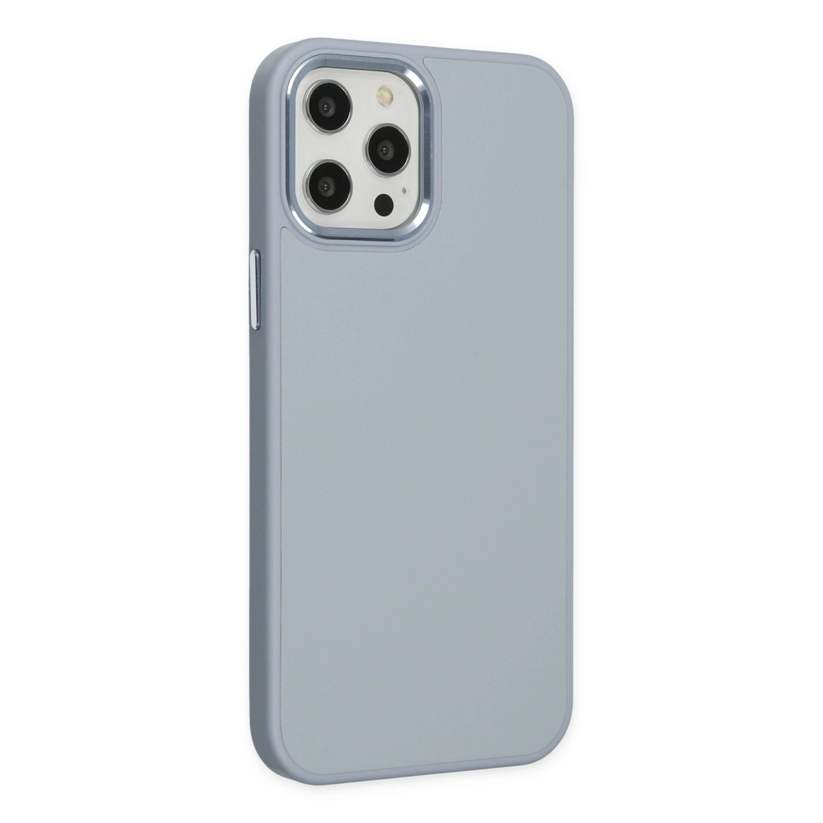 BUĞZ İphone 12 Pro Max Kılıf Asya Deri Silikon - Sierra Blue