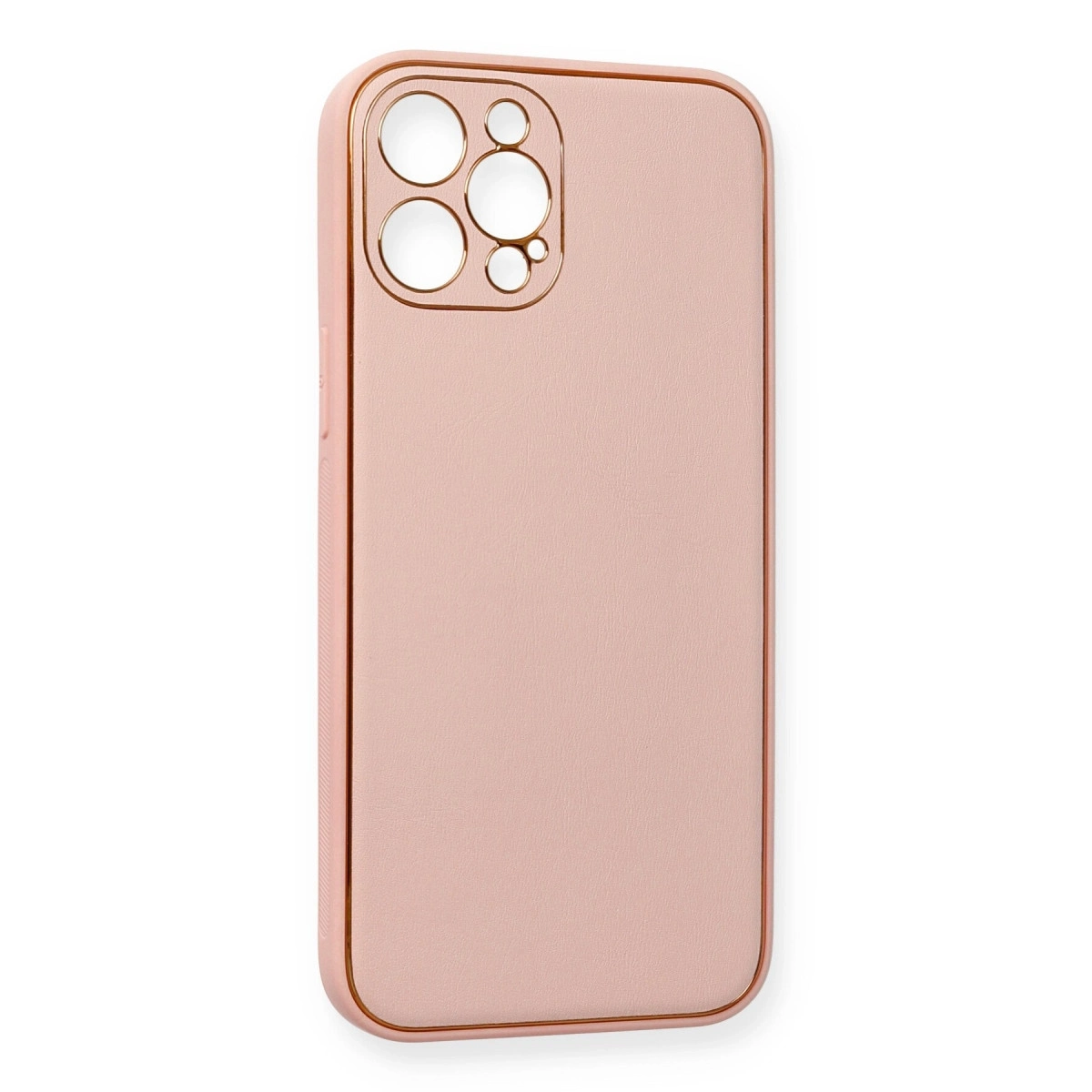 BUĞZ İphone 12 Pro Max Kılıf Coco Deri Silikon Kapak - Pembe BUĞZ İphone 12 Pro Max Kılıf Coco Deri Silikon Kapak - Pembe