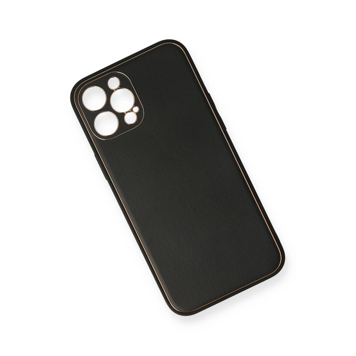 BUĞZ İphone 12 Pro Max Kılıf Coco Deri Silikon Kapak - Siyah BUĞZ İphone 12 Pro Max Kılıf Coco Deri Silikon Kapak - Siyah