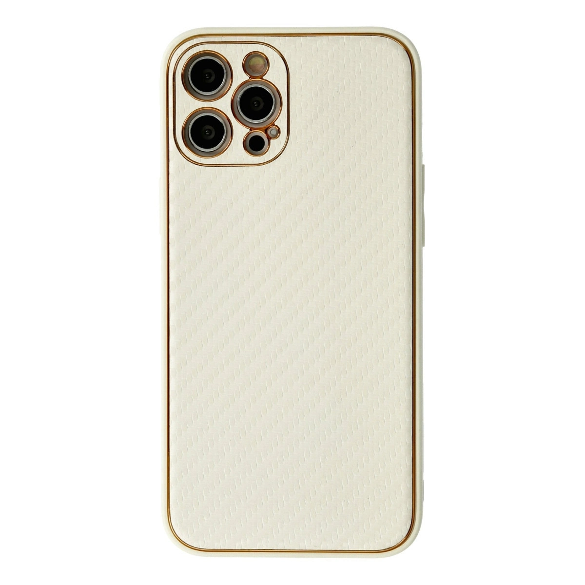 BUĞZ İphone 12 Pro Max Kılıf Coco Karbon Silikon - Beyaz