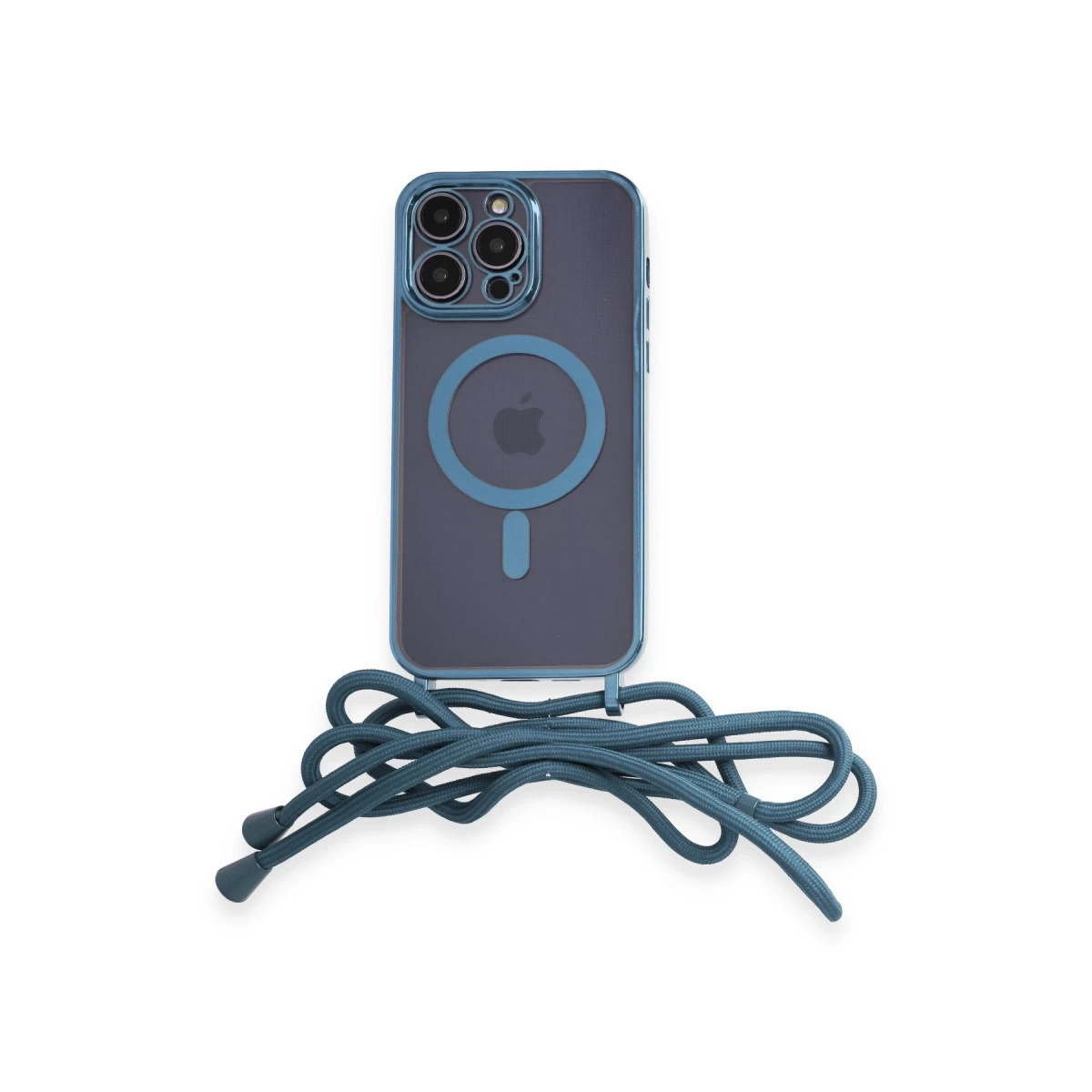 BUĞZ İphone 12 Pro Max Kılıf Divo Lazer Askılı Magsafe Kapak - Sierra Blue