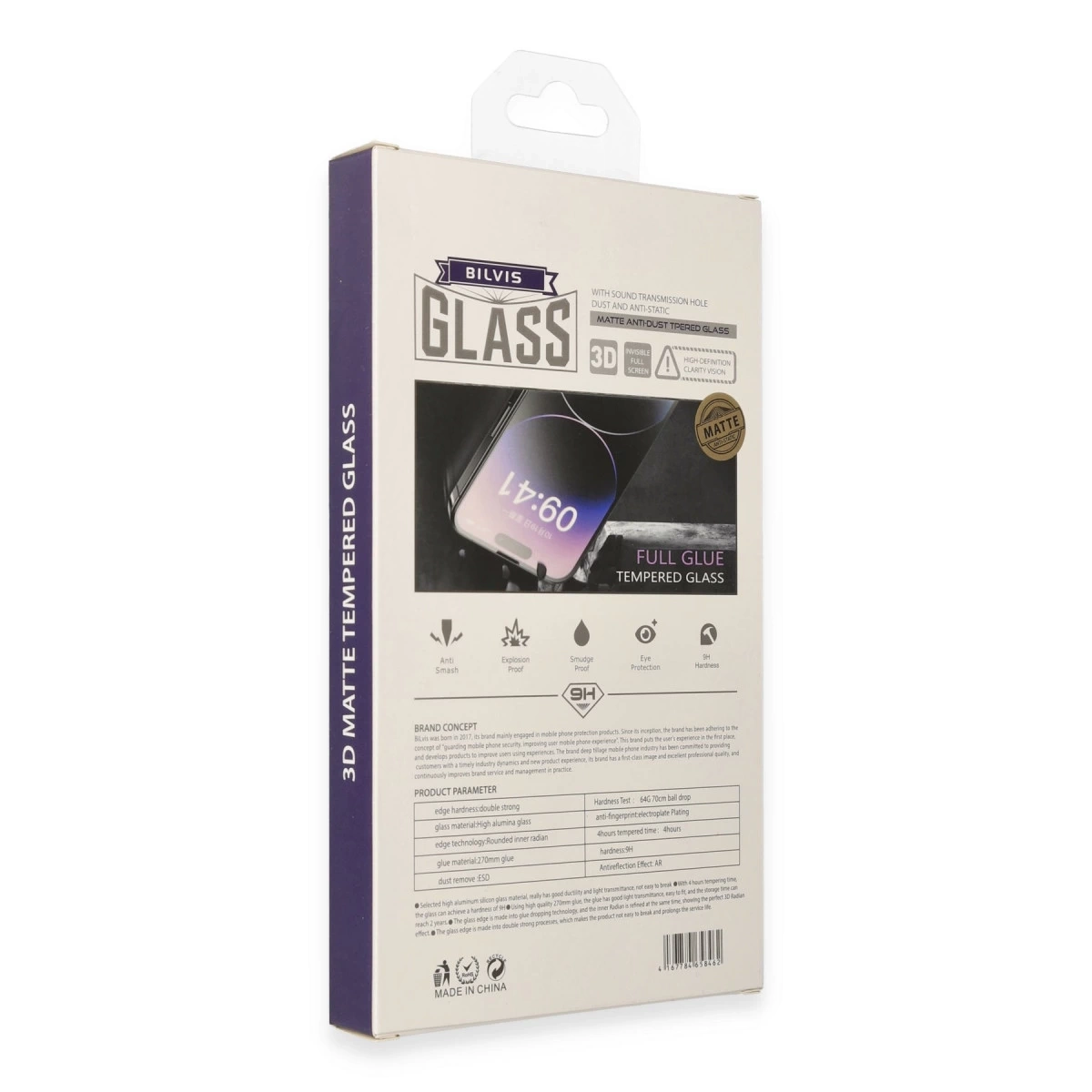 BUĞZ İphone 13 Pro Max Bilvis 3d Mat Cam Ekran Koruyucu