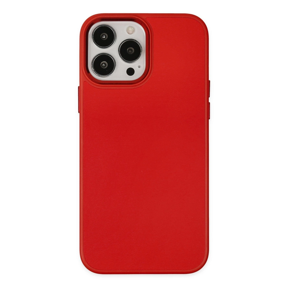 BUĞZ İphone 13 Pro Max Kılıf Asya Deri Silikon - Kırmızı