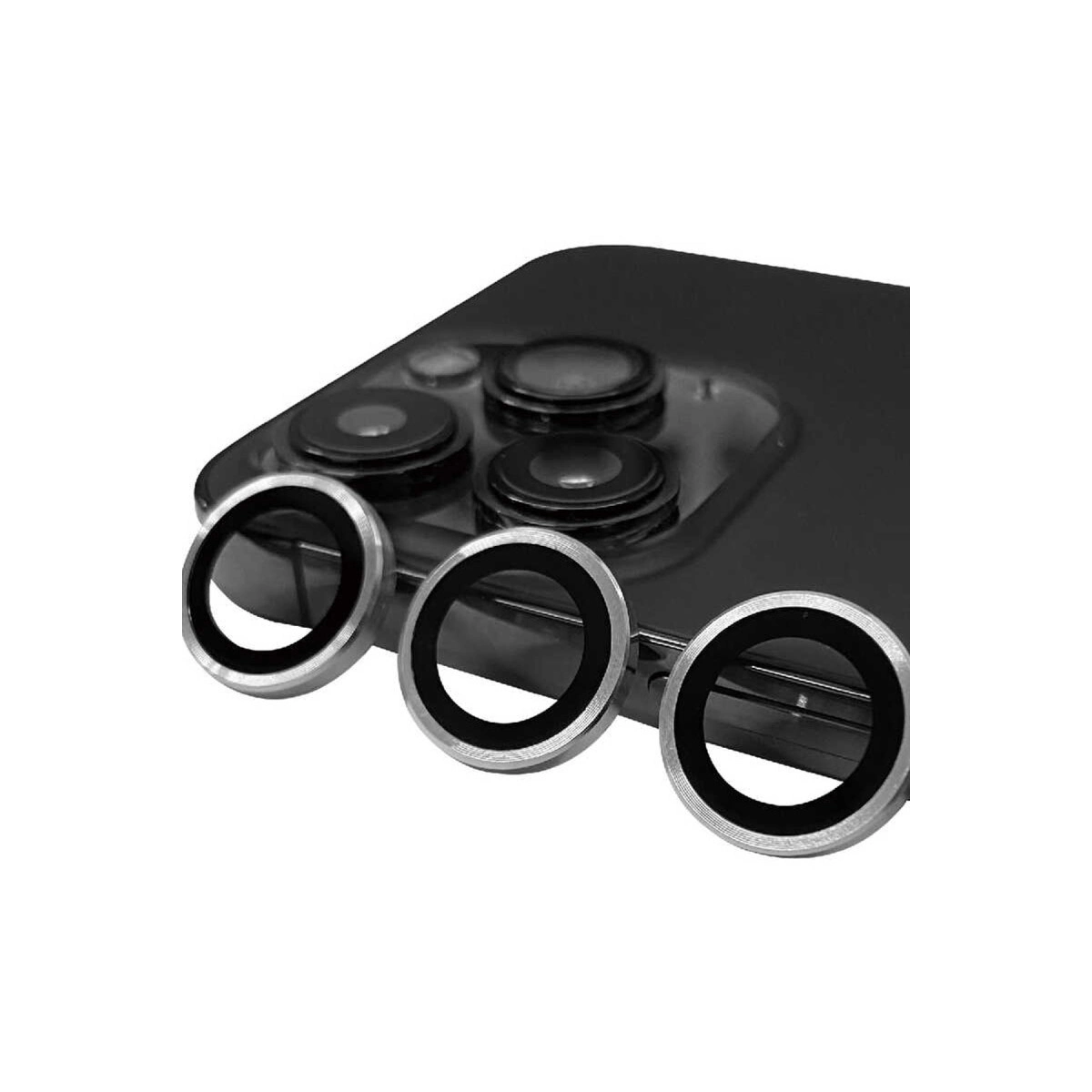 BUĞZ İphone 15 Pro Raze Metal Kamera Lens - Gümüş