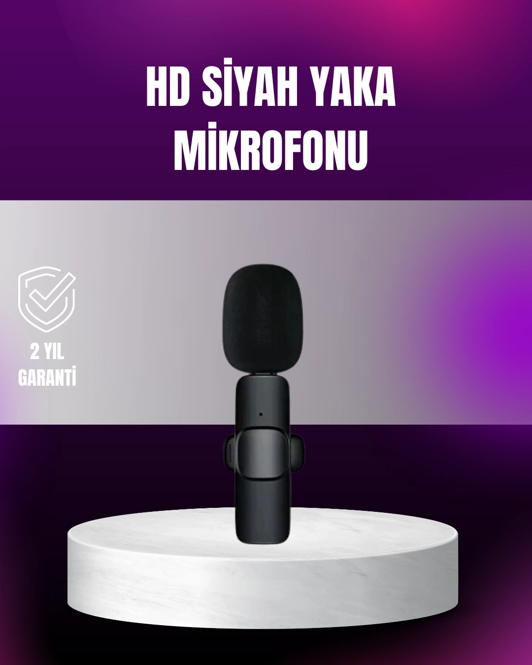 BUĞZ iPhone Uyumlu Çift Mikrofonlu Kablosuz Yaka Seti Profesyonel Ses