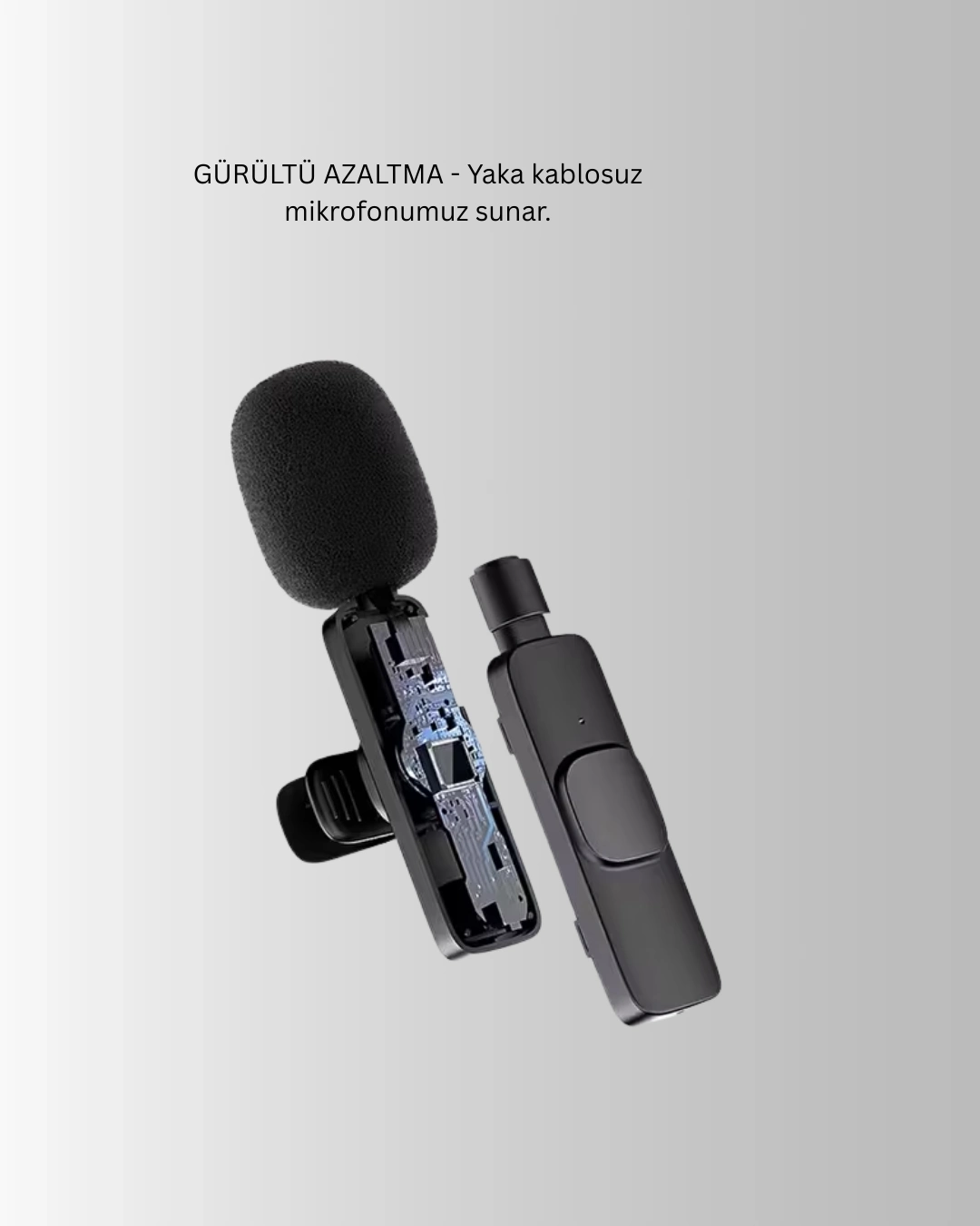 BUĞZ iPhone Uyumlu Çift Mikrofonlu Kablosuz Yaka Seti Profesyonel Ses