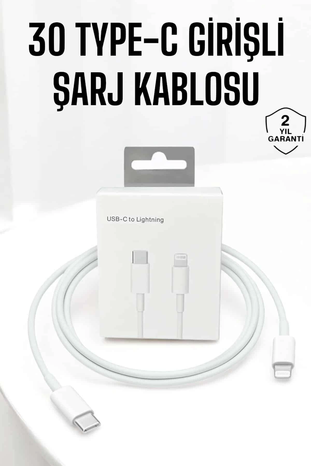 BUĞZ Iphone Uyumlu İOS Uyumlu Lightning Hızlı Şarj Tye C Lightning Şarj Kablosu