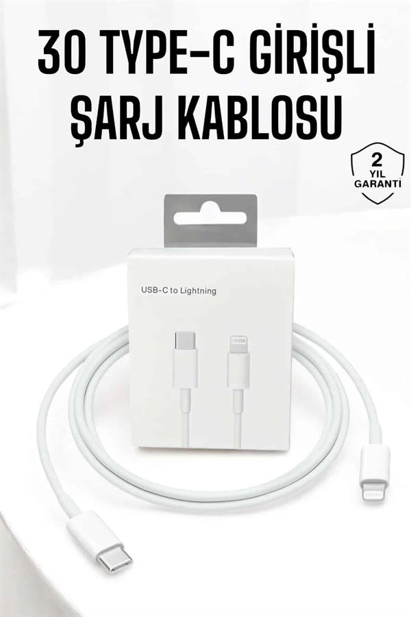 BUĞZ Iphone Uyumlu İOS Uyumlu Lightning Hızlı Şarj Tye C Lightning Şarj Kablosu