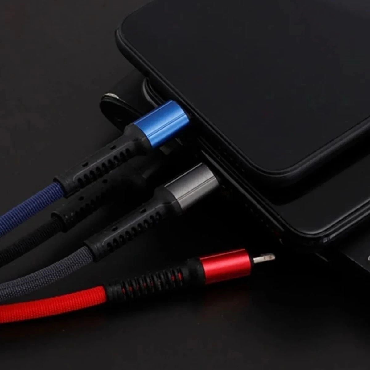 BUĞZ Işıklı Anahtarlık Model 3 in 1 USB Çıkışlı MİKRO,TYPE-C ve İphone Uyumlu Şarj Kablosu
