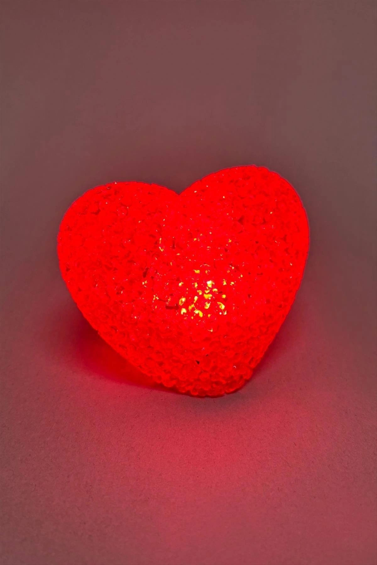 BUĞZ Işıklı Kırmızı Kalp Led Lamba 9 cm